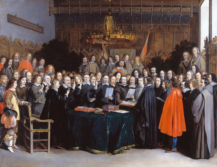 Gerard ter Borch the Younger The Ratification of the Treaty of Munster, 15 May 1648 oil painting image